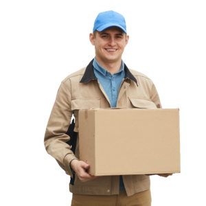 courier delivering boxes 2H6V4CF